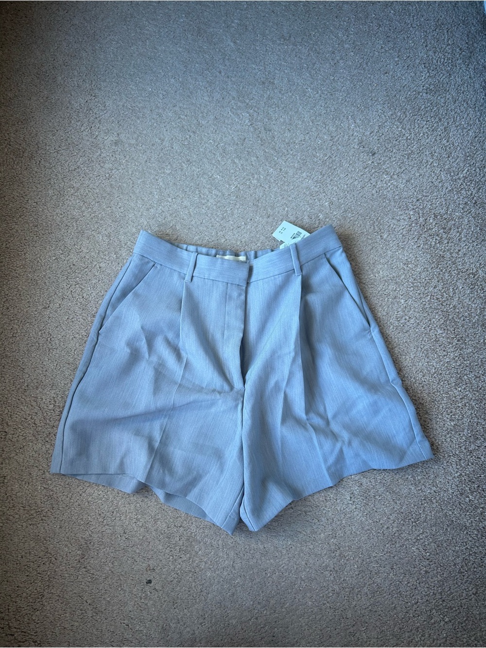 Abercrombie & Fitch Light gray  High-Rise Pleated Shorts